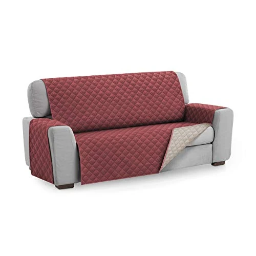 Offerta a tempo: Textilhome Copridivano Malu 2 Posti 110 cm Imbottito Reversibile Rosso - 39% da 33.99 € a 20.82 €