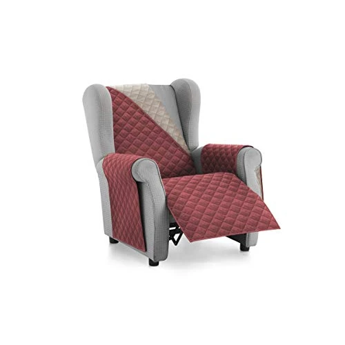 textil-home Sofa Cover Complete Relax Armchair MALU, Size 1 Seater -REVERSIBLE - Quilted slipcover Protector. Colour Red