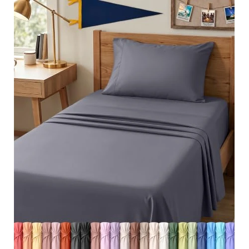 Offerta a tempo: Utopia Bedding Twin XL Sheets - 3 Piece Bedding - Brushed Microfiber - Shrinkage and Fade Resistant - Easy Care (Twin Extra Long Grey) - 18% da 19.88 € a 16.34 €