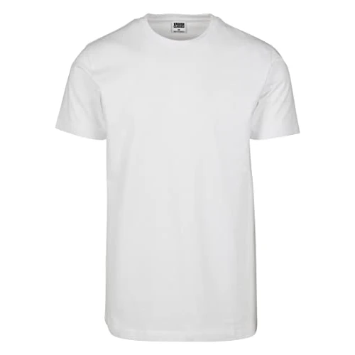 Limited-time offer: URBAN CLASSICS Stretch T-Shirt with Round Neckline, Basic Tee with Figure-Hugging Cut, Short-Sleeve Elastic Men's T-Shirt, Regular Fit, 100% Jersey Cotton, Colour: White, Size: M from 9.58 £ to 8.51 £ (save 11%)
