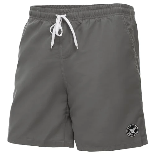 Ladeheid Bañador Hombre, Short de Natación con Secado Rápido, Forro de Malla Interior, Pantalón Corto con Bolsillos Laterales y Traseros, Cintura Elástica Ajustable LA40-129 (Gris, S)