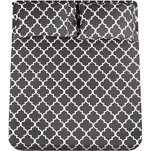 Utopia Bedding Parure de lit 4 pièces Imprimé King Cal Gris