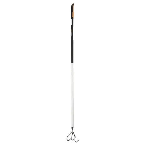 Fiskars Krümmer mit 3 Zinken, Für optimale Beetvorbereitung und -pflege, Länge: 172 cm, Breite: 14,8 cm, Schwarz/Orange, Rostfreier Stahl/Kunststoff/Aluminium, Xact, 1027040