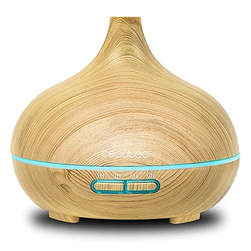 Cecotec Pure Aroma Ultrasonic Humidifier, 150–300 ml, with Timer, 7 LED Colours, Aromatherapy Function, Ultra-Silent 300 ml wood