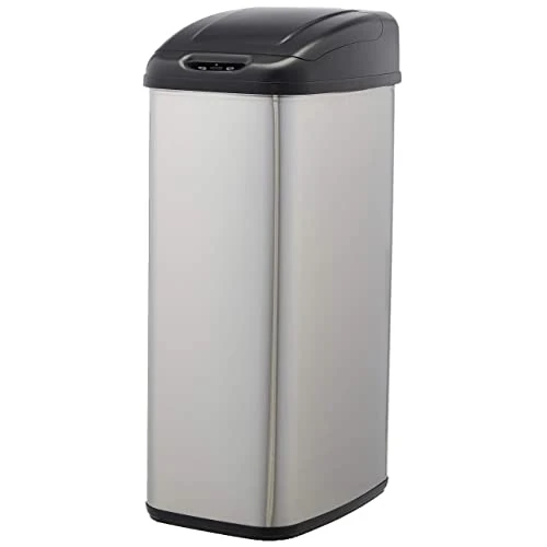 Limited offer: Amazon Basics 50 Liter / 13.2 Gallon Motion Sensor Hands-Free Rectangular Trash Can for Narrow Spaces, Stainless Steel from 61.92 EUR to 48.46 EUR (save 22%)