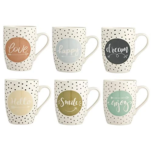 Oferta ograniczona: H&h Zestaw 6 kubków New Bone China Enjoy cc 350 z 102.17 EUR na 102.17 EUR (znizka 0%)