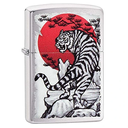 Zeitlich begrenztes Angebot: Zippo Sturmfeuerzeug - Asian Tiger, Brushed Chrome, Color Image - Nachfüllbar - Wiederverwendbar - Windfestes Design - Geschenkbox - Made in USA von 49.90 € auf 27.99 € (44% Rabatt)