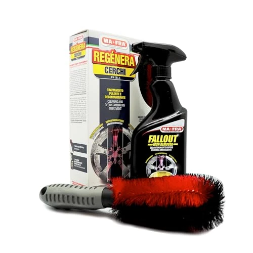 Mafra Set Felgenpflege, vollständige Reinigung und Desaktivierung, Inhalt: 500-ml-Reinigungsspray + Spezialbürste