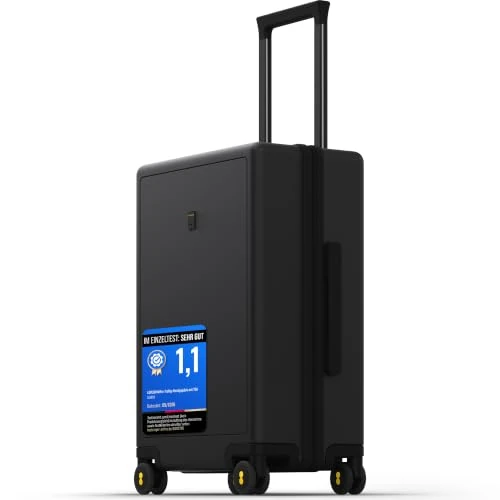 Offerta a tempo: LEVEL8 Valigia Bagaglio a Mano Elegante Micro Diamante Strutturato Design Valigie Trolley Rigido Bagaglio a Mano con 4 Ruote Doppie Girevoli e Lucchetto TSA Integrato 54.5x37x23.5CM, 40L, Nero - 0.00% da 189.99 € a 189.99 €