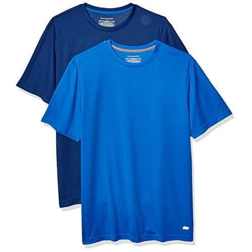 Offerta a tempo: Amazon Essentials Maglietta tecnica da uomo Active Performance (disponibile nelle taglie Big & Tall), confezione da 2, blu navy/blu reale, XS - 0.00% da 16.40 € a 16.40 €