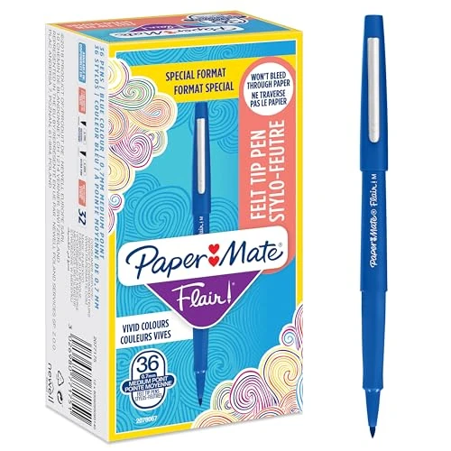 Tijdelijke aanbieding: Paper Mate Flair-viltstiften | Medium punt (0,7 mm) | Blauw | 36 stuks van 64.55 EUR naar 41.96 EUR (korting 35%)
