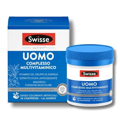 Offerta a tempo: SWISSE Ultivit - Multivitaminico Uomo con Vitamina C D e Zinco per Supporto Sistema Immunitario Adulti — 31% da 16,90 € a 11,64 €