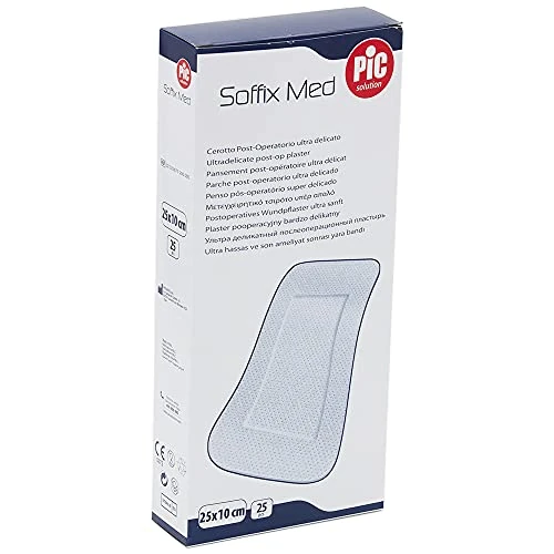 Pic Solution Soffix Med Parche Postoperatorio Ultrafino 25-Piezas, 25 cm Longitud x 10 cm Anchura 310 g