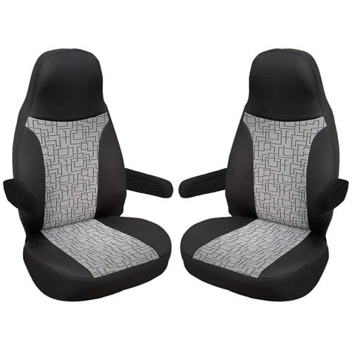 Offerta a tempo: Coprisedili in diverse misure compatibili per camper, posto conducente e passeggero. Codice colore: 813, nero-grigio - 17% da 99.00 € a 81.71 €