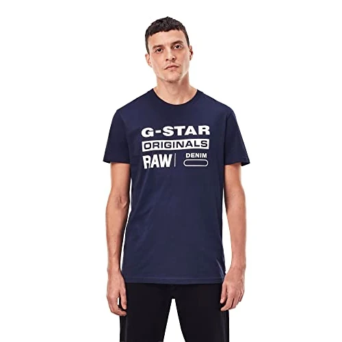 Offre limitée : G-STAR Homme T-shirt Graphic 8, Bleu (sartho blue D14143-336-6067), XXL de 35.00 € à 17.50 € (50% de remise)