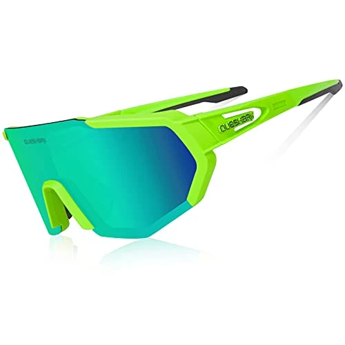 Offerta a tempo: Queshark Polarizzati Anti-UV Occhiali da Ciclismo Bici MTB Intercambiabili per Sport Uomo Donna Guida Pesca Golf Baseball Corsa - 36% da 35.99 € a 22.99 €