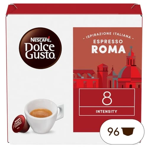 Offre limitee: Nescafé Dolce Gusto Espresso Roma Caffé, 6 boîtes de 16 capsules (96 Capsules) de 45.57 EUR a 45.57 EUR (economie 0%)