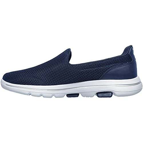 Skechers GO WALK 5 meisjes sneaker Low-Top Trainer, Blauw textiel Trim Nvw, 35.5 EU