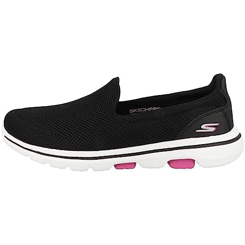 Oferta limitada: Skechers Go Walk 5, Zapatillas sin Cordones Mujer, Black Textile Hot Pink Trim, 35 EU de 50.99 € a 50.99 € (ahorro 0.00%)