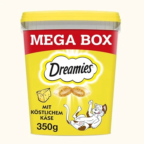 Dreamies Mieszanka przekąsek Dla Kotów o smaku sera – na zewnątrz chrupiące i kremowe wewnątrz – 2 x 350 g