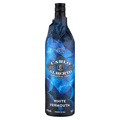 Carlo Alberto, Vermouth Bianco, 1000ml, Note Speziate ed Erbacee, 25 Erbe e Spezie Selezionate, Vermouth di Torino, Ideale per la Preparazione di Cocktail, Negroni, Americano, Aperitivo, 17% Vol.