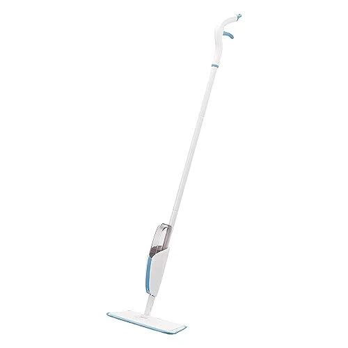 Offerta a tempo: Amazon Basics Mocio Spray, 1 Mocio e 1 Panno in microfibra Riutilizzabile, Blu e Bianco - 15% da 19.99 € a 16.97 €