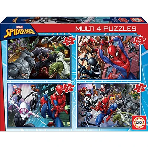 Offre limitée : Educa - 4 Puzzle Spiderman | MultiPuzzles Progressifs Enfant 50, 80, 100, 150 pièces | Puzzle Spider-Man +5 Ans (18102) de 15.99 € à 12.96 € (19% de remise)