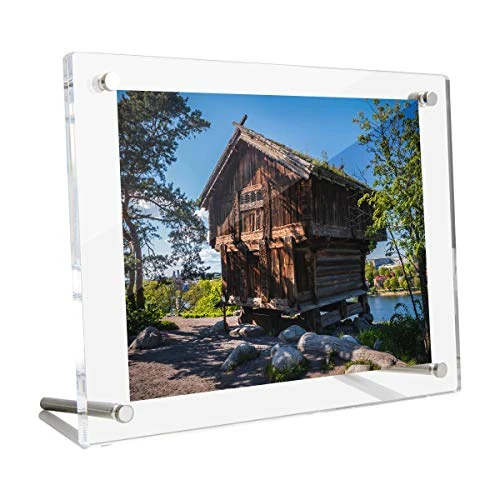 Offerta a tempo: HIIMIEI Cornice da tavolo in acrilico trasparente A5, espositore per foto in plexiglass smussato senza cornice - 0.00% da 18.99 € a 18.99 €