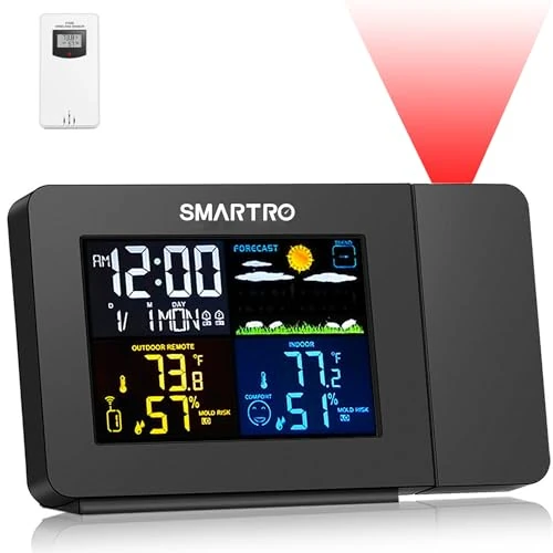 Offerta a tempo: SMARTRO SC91 Sveglia a Proiezione per Camere da Letto con Stazione Meteo - 0.00% da 39.99 € a 39.99 €