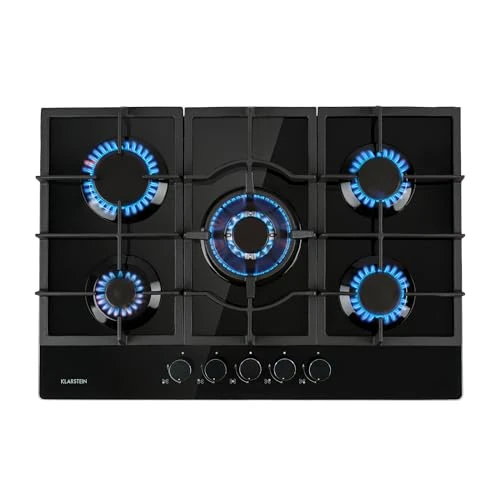 Limited-time offer: Klarstein Gas Cooker, 5 Burners Gas Hob, 11100W Built In Five Ring Electric Hob, Campervan Cooktops Cookers, Stainless Steel Glass Top Wok Burner, 5 Ring Kitchen Stoves LPG Cooker Burners Unit from 236.99 £ to 236.99 £ (save 0.00%)
