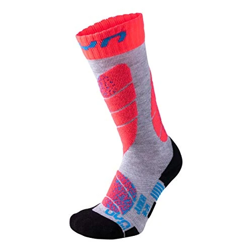 Limited-time offer: UYN S100045 Ski Socks Unisex Light Grey/Fluo Coral 26 from 16.49 GBP to 16.49 GBP (save 0%)