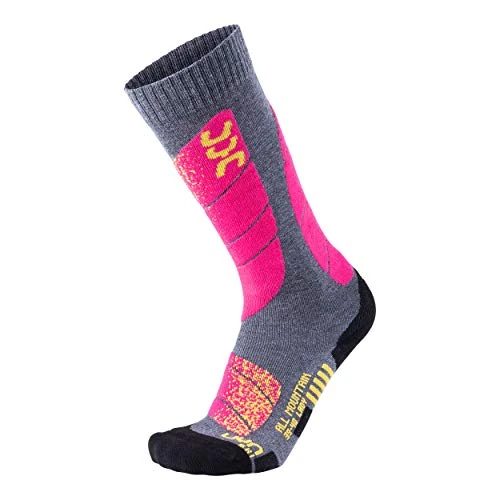 UYN S100042 SKI ALL MOUNTAIN Socks Women's Gris medio jaspeado/rosa 40