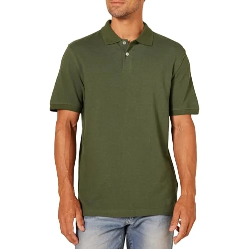 Offerta a tempo: Amazon Essentials Polo in piqué di Cotone Slim Uomo, Verde Oliva, XL - 11% da 15.60 € a 13.90 €