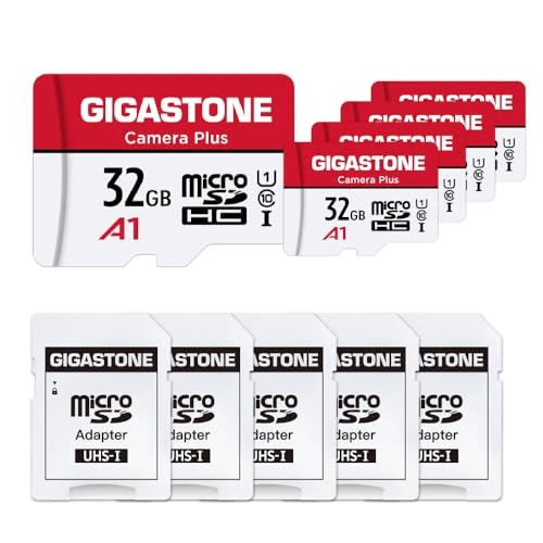 Oferta limitada: GIGASTONE 32GB Tarjeta de Memoria Micro SD, Paquete de 5, Camera Plus, Compatible con Nintendo Switch, Alta Velocidad 90 MB/s, Grabación de Video Full HD, Micro SDHC UHS-I A1 Class 10, con Adaptador de 59.98 € a 59.98 € (ahorro 0.00%)