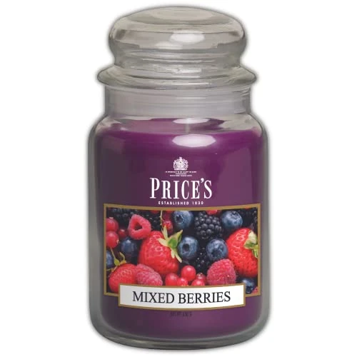 Oferta ograniczona: Price's - Duża świeca w słoiku z mieszanymi jagodami - słodki, pyszny, wysokiej jakości zapach - długotrwały zapach - czas palenia do 150 godzin z 109.00 EUR na 109.00 EUR (znizka 0%)
