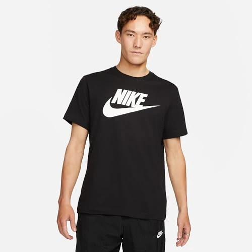 Limited-time offer: Nike Mens M Nsw Tee Icon Futura T-Shirt, Black/(White), XS EU from 21.00 £ to 16.50 £ (save 21%)