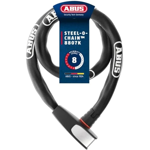 Offerta a tempo: ABUS Lucchetto a catena Steel-O-Chain 8807K - Lucchetto flessibile per bicicletta in acciaio temprato - Livello di sicurezza 8 - 11% da 46.99 € a 41.99 €