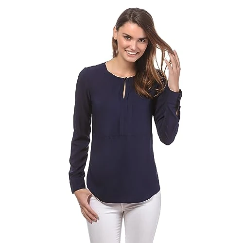 Vincenzo Boretti Blouse, recht gesneden met tuniekhals.