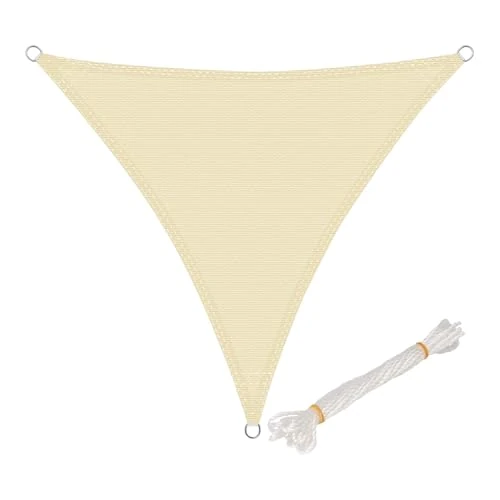 Offre limitée : WOLTU Voiles d'ombre Triangle 5x5x5 m Respirante en HDPE, Toile d'ombrage Protection Solaire, Anti 85% UV Contre Le Vent, pour Jardin terrasse Camping Crème de 30.59 € à 42.99 € (-40.54% de remise)