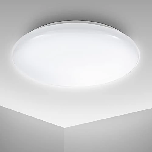 Offerta a tempo: B.K.Licht Plafoniera LED, luce bianca naturale 4000K, 1200 Lm, LED integrati 12W, diametro 278mm, lampada da soffitto moderna per cucina, salotto o camera, per illuminazione di interni IP20, 230V - 0.00% da 17.99 € a 17.99 €