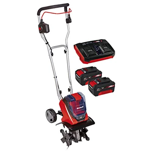 Einhell Power X-Change 36V Cordless Garden Rotavator With Battery (x2) And Charger - Powerful Soil Cultivator, 30 cm Working Width, 20 cm Working Depth - GE-CR 30 Li Tiller Plus 2 x 3Ah Starter Kit