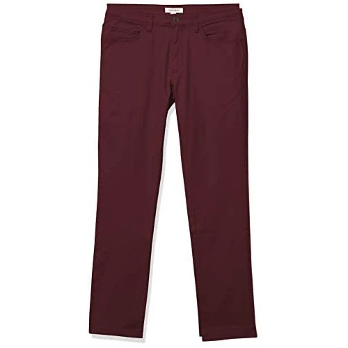 Oferta limitada: Amazon Essentials Pantalones de Estilo Chino, Ajustados, Cómodos, Elásticos y con 5 Bolsillos Hombre, Burdeos, 35W / 28L de 10.63 € a 10.14 € (ahorro 5%)