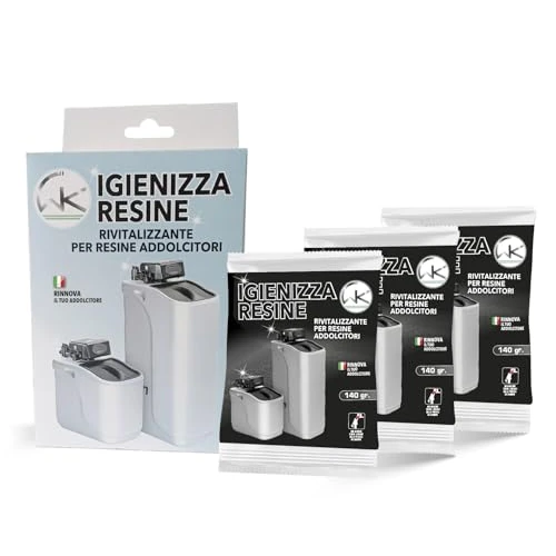 Offerta a tempo: WK Igienizza Resine Addolcitore | Detergente, Decalcificante per Resine Addolcitore | Made in Italy | Confezione da 3 Bustine da 140 gr - 37% da 24.96 € a 15.81 €