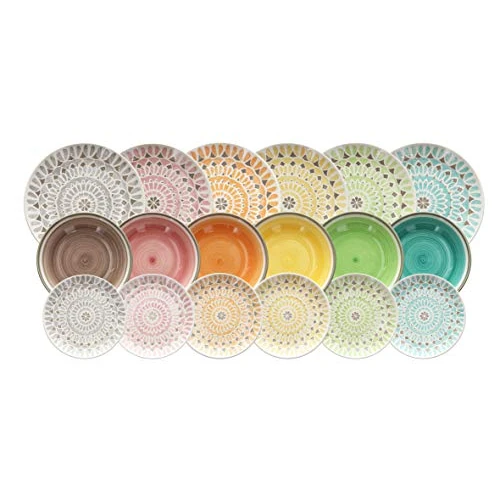 Offerta a tempo: Tognana CapeTown, Servizio Piatti per 6 persone, 18 Pezzi, Stoneware, Multicolore - 22% da 84.90 € a 66.10 €
