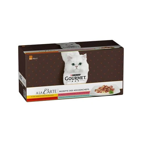 PURINA GOURMET A la Carte - cibo umido per gatti, diversi tipi, Confezione da 60 sacchetti da 85 g - Total 5100 gr