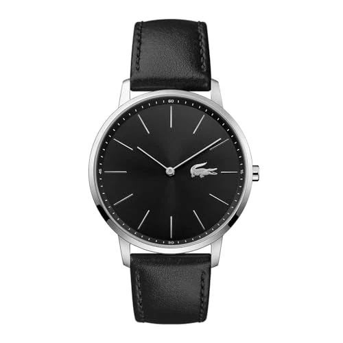 Tijdelijke aanbieding: Lacoste Heren analoog klassiek quartz horloge met lederen band 2011016, Zwart, Riem van 122.12 EUR naar 122.12 EUR (korting 0%)