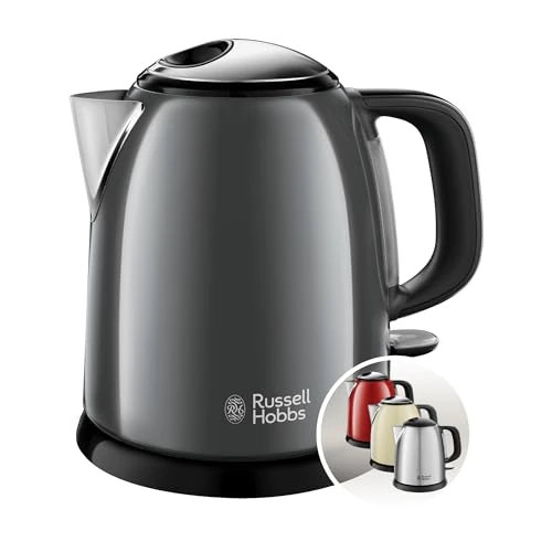 Offerta a tempo: Russell Hobbs Bollitore acqua elettrico, 1 L, 2400 W, Compatto, 3 Tazze, ebollizione rapida, Filtro anticalcare rimovibile e lavabile, Bollitore da viaggio, Acciaio Inox, ColourPlus Grigio 24993-70 - 21% da 47.00 € a 36.99 €