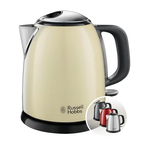 Russell Hobbs czajnik elektryczny, wymienny filtr antywapienny, kontroler strix, markery szybkiego ładowania, pojemność 1l, moc 2400W, stal nierdzewna, kremowy, Colours+ 24994-70