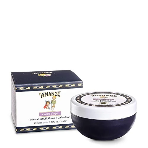 Offerta a tempo: L'AMANDE - Crema Corpo Idratante Pelle Secca con Acido Ialuronico e Vitamina E, Antiossidante Delicata ed Emolliente, Crema Corpo Profumata Olio di Mandorle per Pelle Morbida, Malva e Calendula 200 ml - 0.00% da 14.69 € a 14.69 €