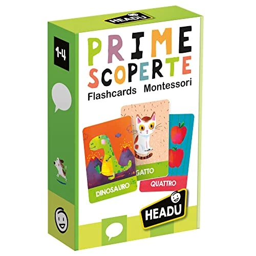 Limitiertes Angebot: Headu Montessori Flashcards Erste Entdeckungen zum Lernen von Wörtern Zahlen und Formen It23097 Lernspiel für Kinder 1-4 Jahre, Made in Italy von 21.08 EUR auf 21.08 EUR (Spare 0%)